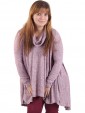 Italian Cowl Neck High Low Top Pink