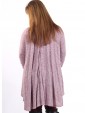 Italian Cowl Neck High Low Top Pink Back
