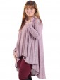Italian Cowl Neck High Low Top Pink Side