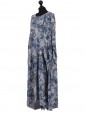 Italian Floral Long Lagenlook Dress-grey side