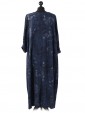 Italian Floral Long Lagenlook Dress  navy back