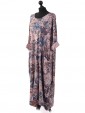 Italian Floral Long Lagenlook Dress  pink side