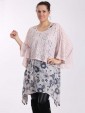 Italian Floral Print Two Pieces Linen Top-Nude