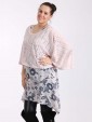 Italian Floral Print Two Pieces Linen Top-Nude side
