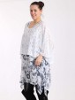 Italian Floral Print Two Pieces Linen Top-White side