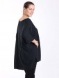 Italian Front Button Plain Cotton Top with Side Slit-Black 3