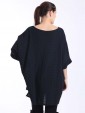 Italian Front Button Plain Cotton Top with Side Slit-Black 4