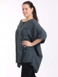 Italian Front Button Plain Cotton Top with Side Slit-Charcoal 2