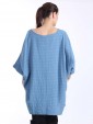 Italian Front Button Plain Cotton Top with Side Slit-Denim 4