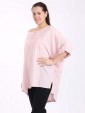 Italian Front Button Plain Cotton Top with Side Slit-Nude 2