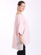 Italian Front Button Plain Cotton Top with Side Slit-Nude 3