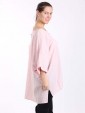 Italian Front Button Plain Cotton Top with Side Slit-Nude 3