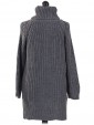 Italian High Neck Chunky Knitted Jumper- grey back