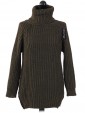 Italian High Neck Chunky Knitted Jumper- dark grey