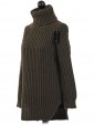 Italian High Neck Chunky Knitted Jumper- dark grey side