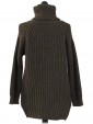 Italian High Neck Chunky Knitted Jumper- dark grey back