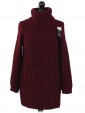 Italian High Neck Chunky Knitted Jumper- maroon