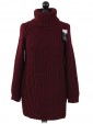 Italian High Neck Chunky Knitted Jumper- maroon