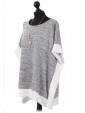 Italian Contrast Border Kaftan Style Top Light Grey Side