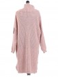 Italian Woollen Cowl Neck Knitted Dress Nude Back
