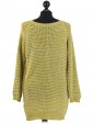 Italian Knitted Thigh Length Sequin Tunic Top-Lime green back
