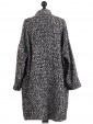 Italian Knitted Woolen Coat - dark grey back