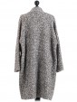 Italian Knitted Woolen Coat- light grey back