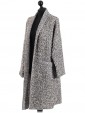 Italian Knitted Woolen Coat - light grey side