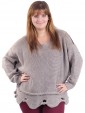 Italian Knitted Woollen Tunic Top Beige 