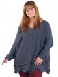 Italian Knitted Woollen Tunic Top Denim