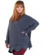 Italian Knitted Woollen Tunic Top Denim Side