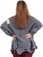 Italian Knitted Woollen Tunic Top Grey Back