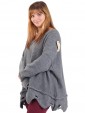 Italian Knitted Woollen Tunic Top Grey Side