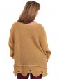 Italian Knitted Woollen Tunic Top Mustard Back