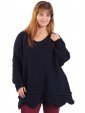 Italian Knitted Woollen Tunic Top Navy