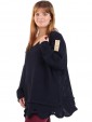 Italian Knitted Woollen Tunic Top Navy Side