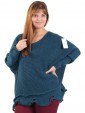 Italian Knitted Woollen Tunic Top Teal