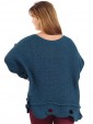 Italian Knitted Woollen Tunic Top Teal Back