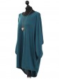 Italian Ladies Batwing Sleeves Turqouise Side