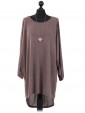 Italian Ladies Batwing Sleeves Mocha