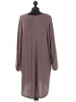 Italian Ladies Batwing Sleeves Mocha Back