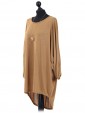 Italian Ladies Batwing Sleeves Rust Side