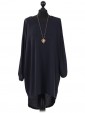 Italian Ladies Batwing Sleeves Navy 