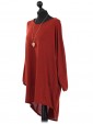 Italian Ladies Batwing Sleeves Rust Side