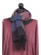 Italian Ladies Stripy Oblong Scarf Navy 2