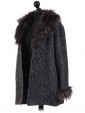 Italian Ladies Woollen Fur Coat with Side Pockets black side