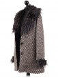 Italian Ladies Woollen Fur Coat with Side Pockets mocha side