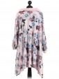 Italian Lagenlook Floral Print Tunic Top With Scarf - Dusty pink back