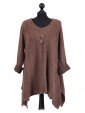 Italian Lagenlook Front Button Tunic Top camel