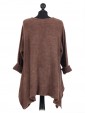 Italian Lagenlook Front Button Tunic Top camel back